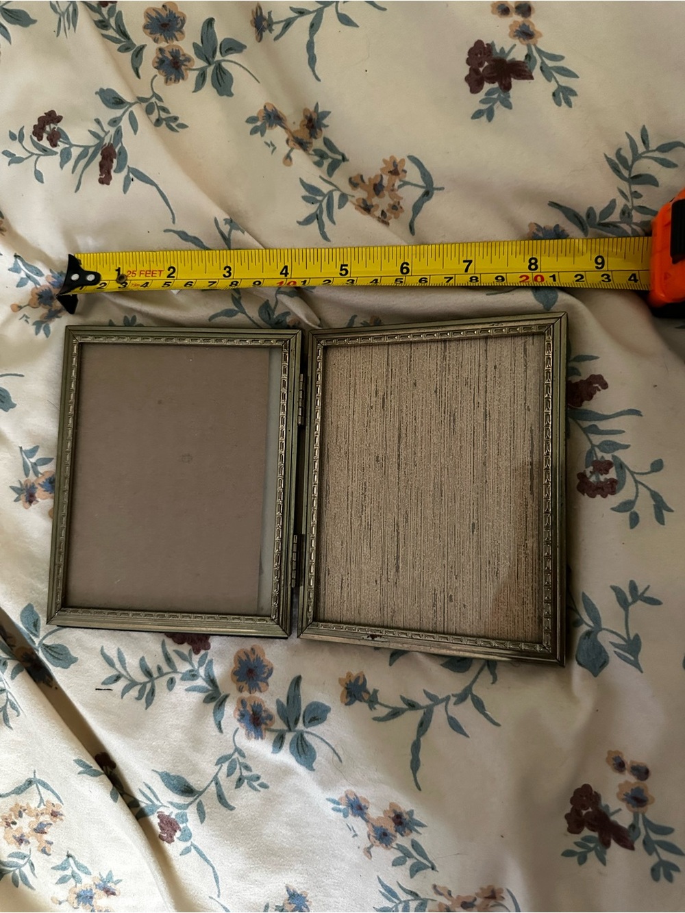 Vintage Double Pocket Picture Frame - Antique Gold